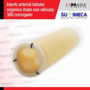 Injerto Arterial Tubular Orgánico Tubo Valvulado 300 Corrugado